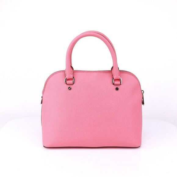 NWT Michael Kors Saffiano Leather Cindy Medium Satchel Bag Tote Coral $258 - Picture 4 of 10